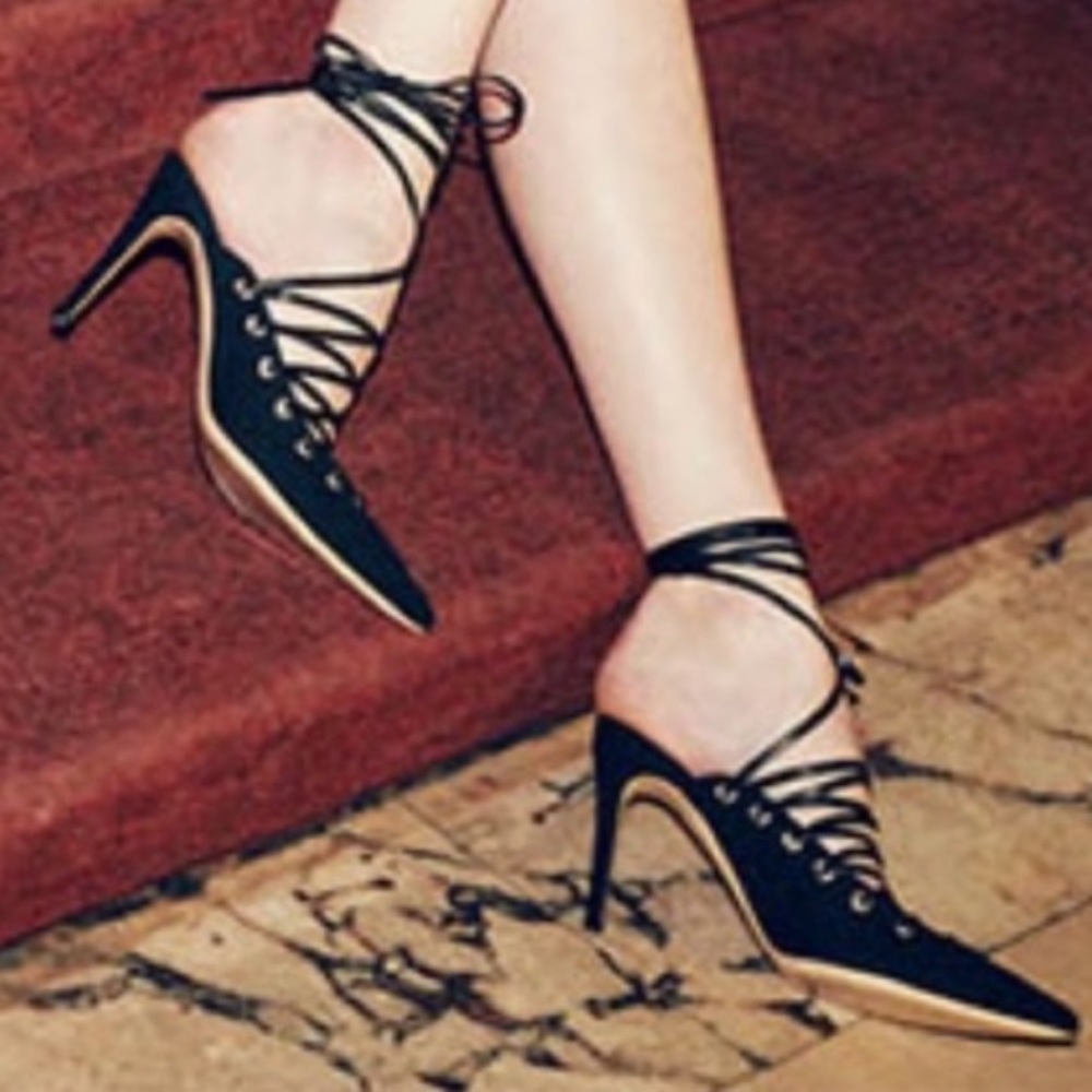 NEW M. Gemi Corsetto ankle-wrap heels